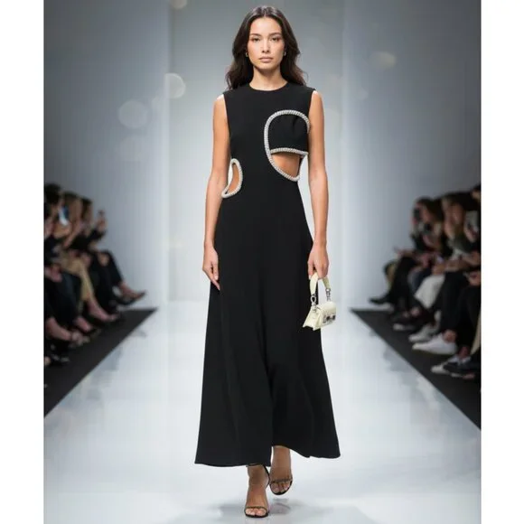 SIMKHAI GIADA CUT OUT MAXI DRESS SIZE 6 NEW - Picture 5 of 13